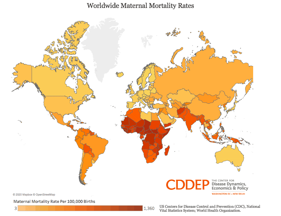 Worldwide Maternal Mortality Rates One Health Trust