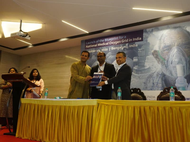 OHT founder and president Dr. Ramanan Laxminarayan, Karnataka Health Commissioner Mr. D Randeep, and senior health scientist Dr. Nachiket Mor with the newly-launched report.