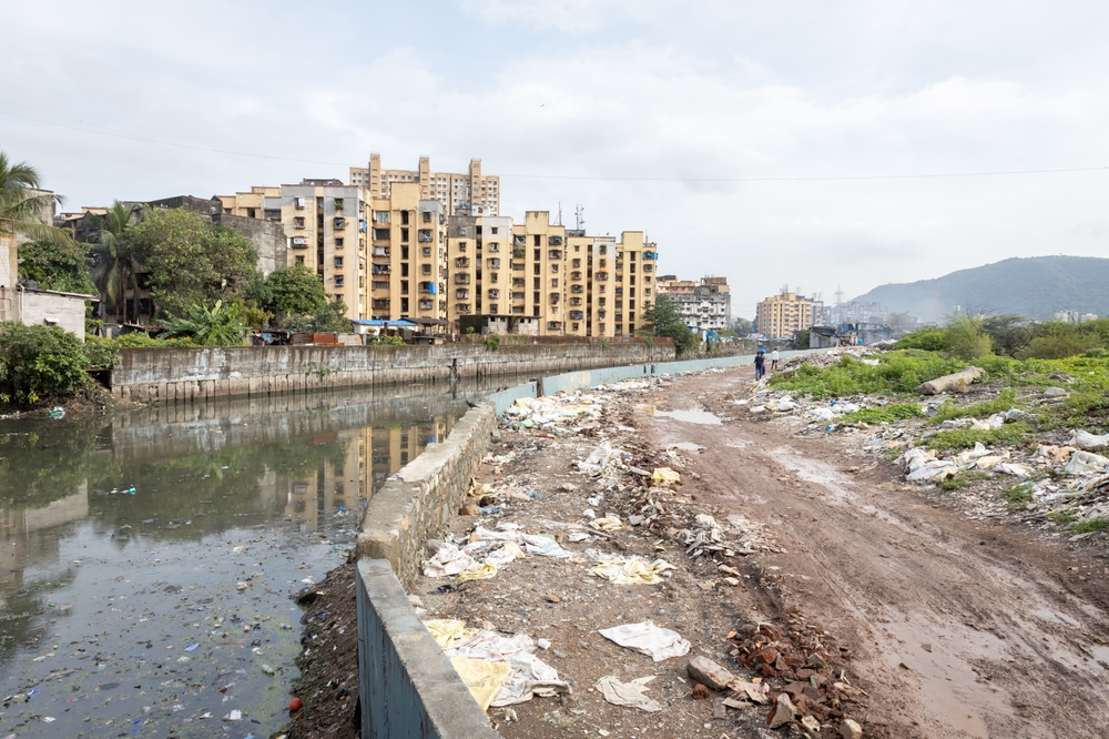 Open wastewater channel in Mumbai