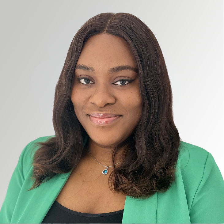 woman, Oluoma Agiri, over light grey background