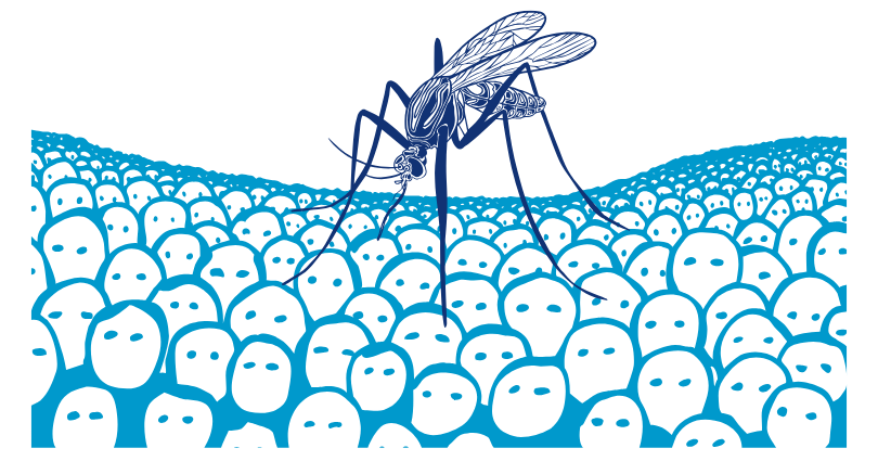 mosquito over a crowd of people