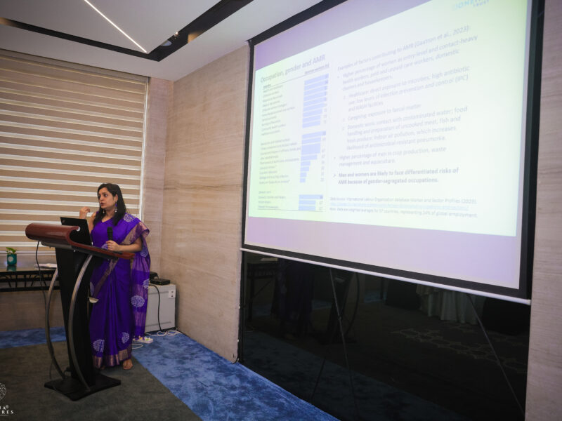 Dr. Deepshikha Batheja presenting on gender and AMR 