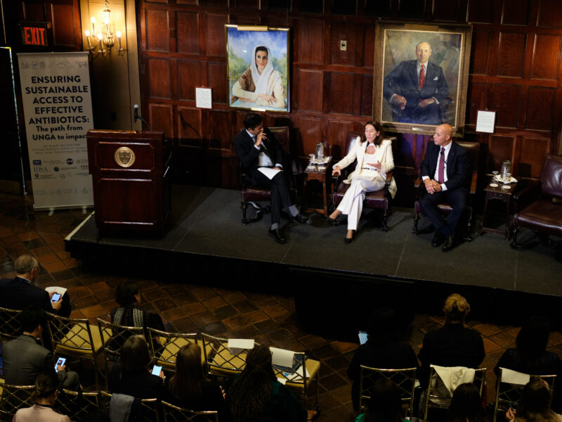 Panel 1 with Ambassador Vanessa Frazier and Ambassador François Jackman with moderator Dr. Ramanan Laxminarayan 