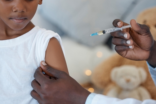 Child getting vaccine