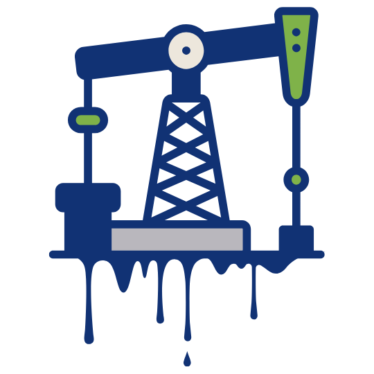 Oil rig with dripping below